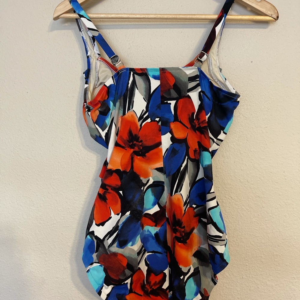 Inc Solid Ruffle Surplice One-Piece Swimsuit - image 4